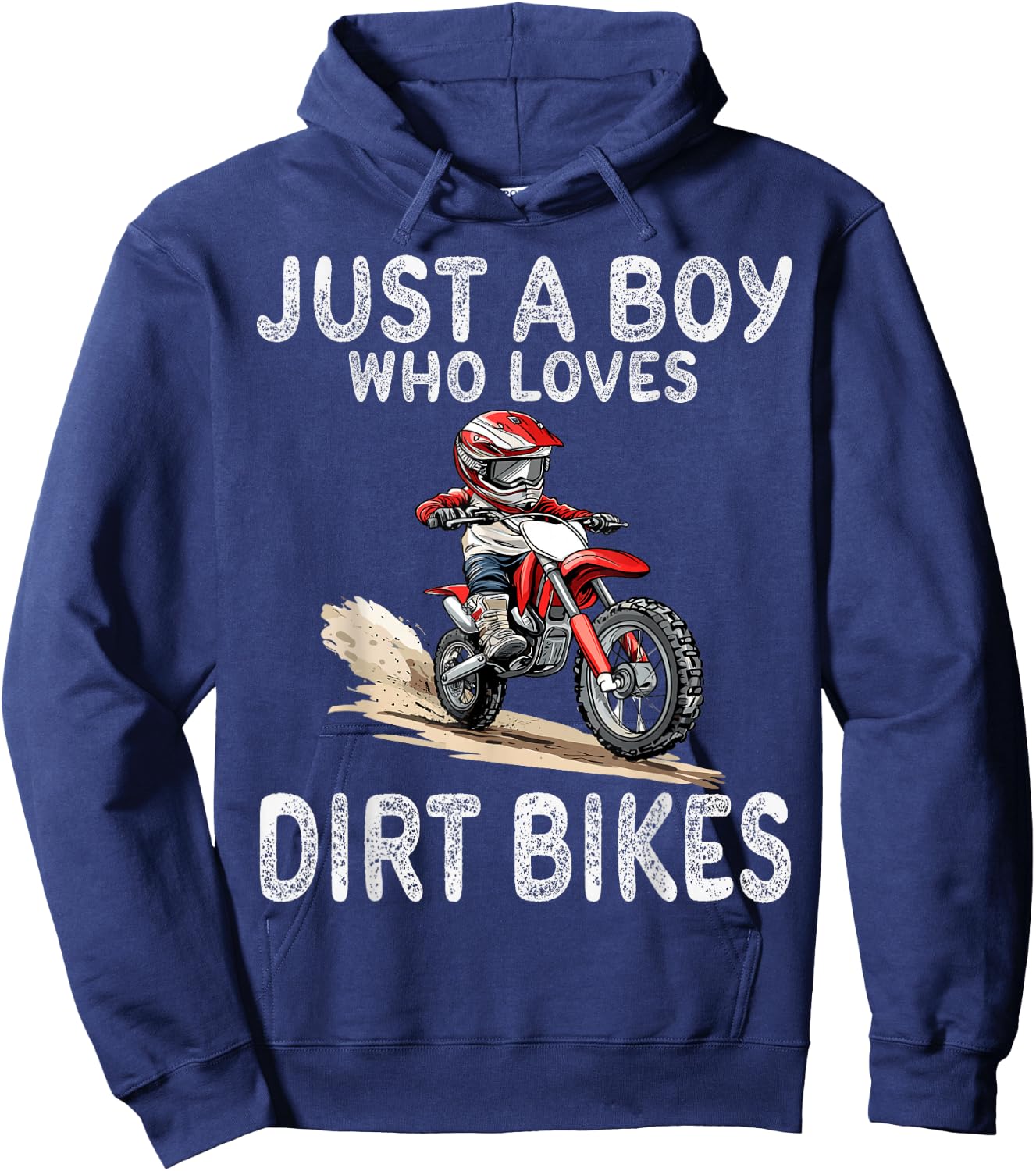Just a boy who loves dirt bikes, Kids Dirt Bike Hoodie - Hoodie | Navy