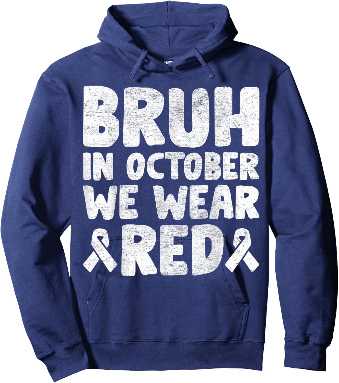 Red Ribbon Week Shirt for Kids Boys Bruh In October Wear Red Hoodie - Hoodie | Navy