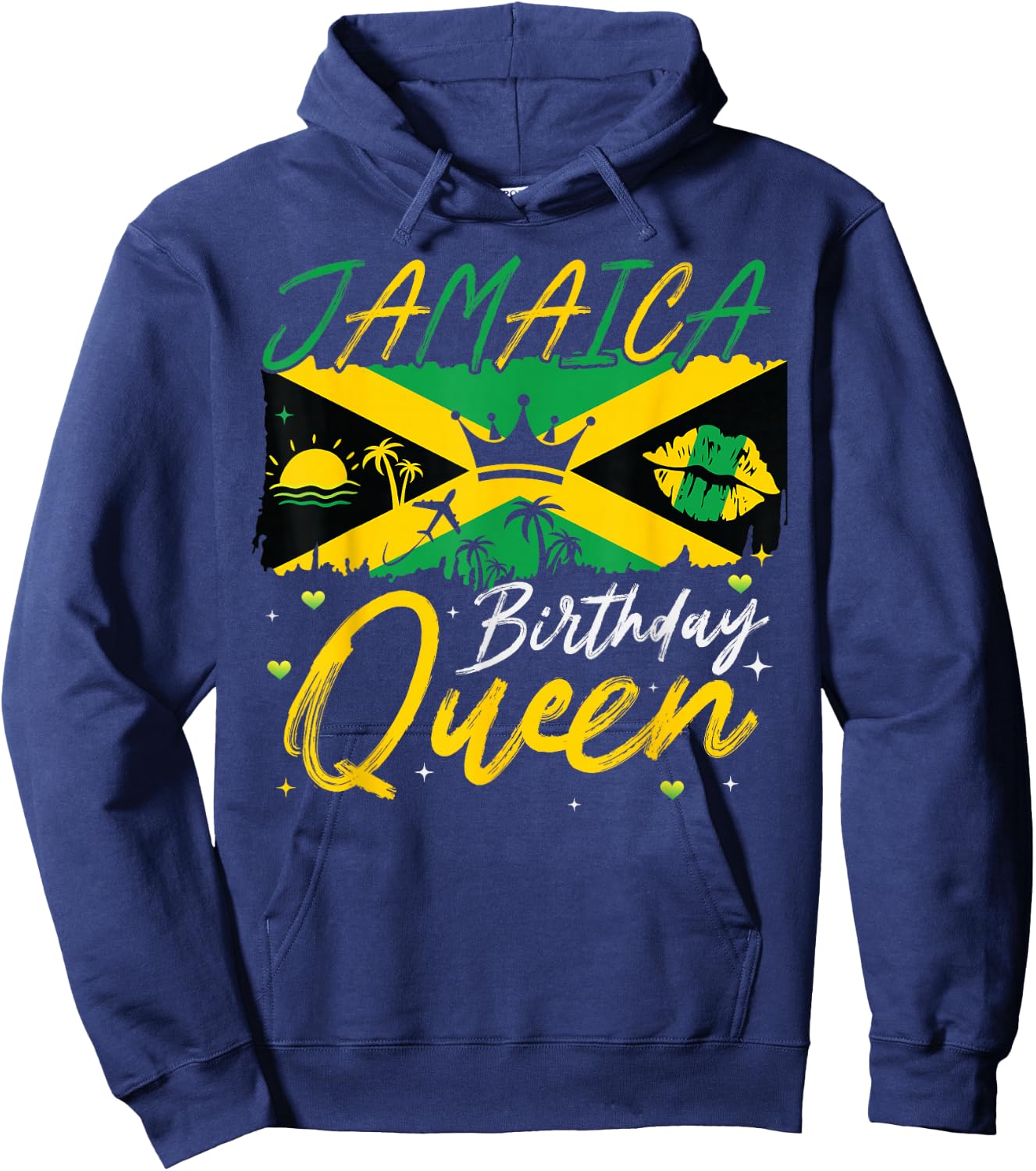 Girl Birthday Queen Jamaica Trip 2025 Bday Party Beach Hoodie - Hoodie | Navy