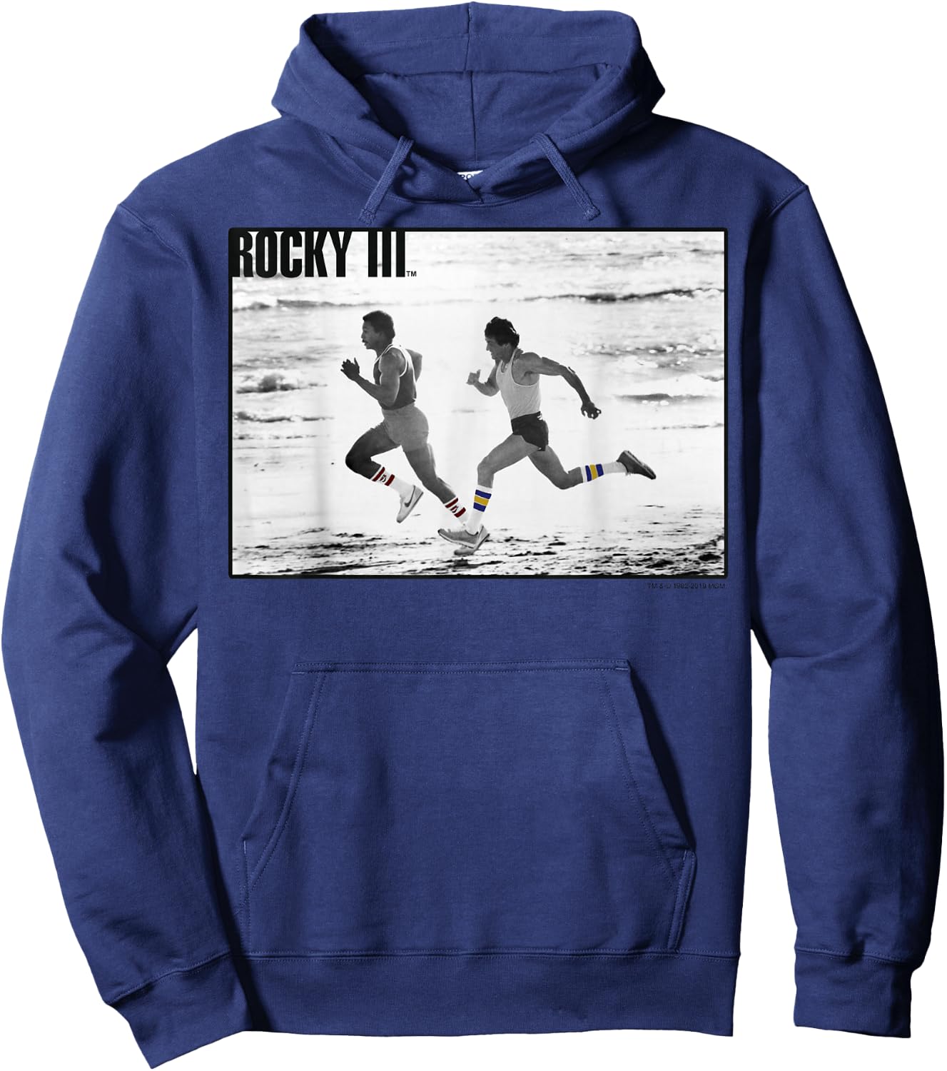 Rocky 3 Apollo Creed Racing Rocky On The Beach Poster Hoodie - Hoodie | Navy