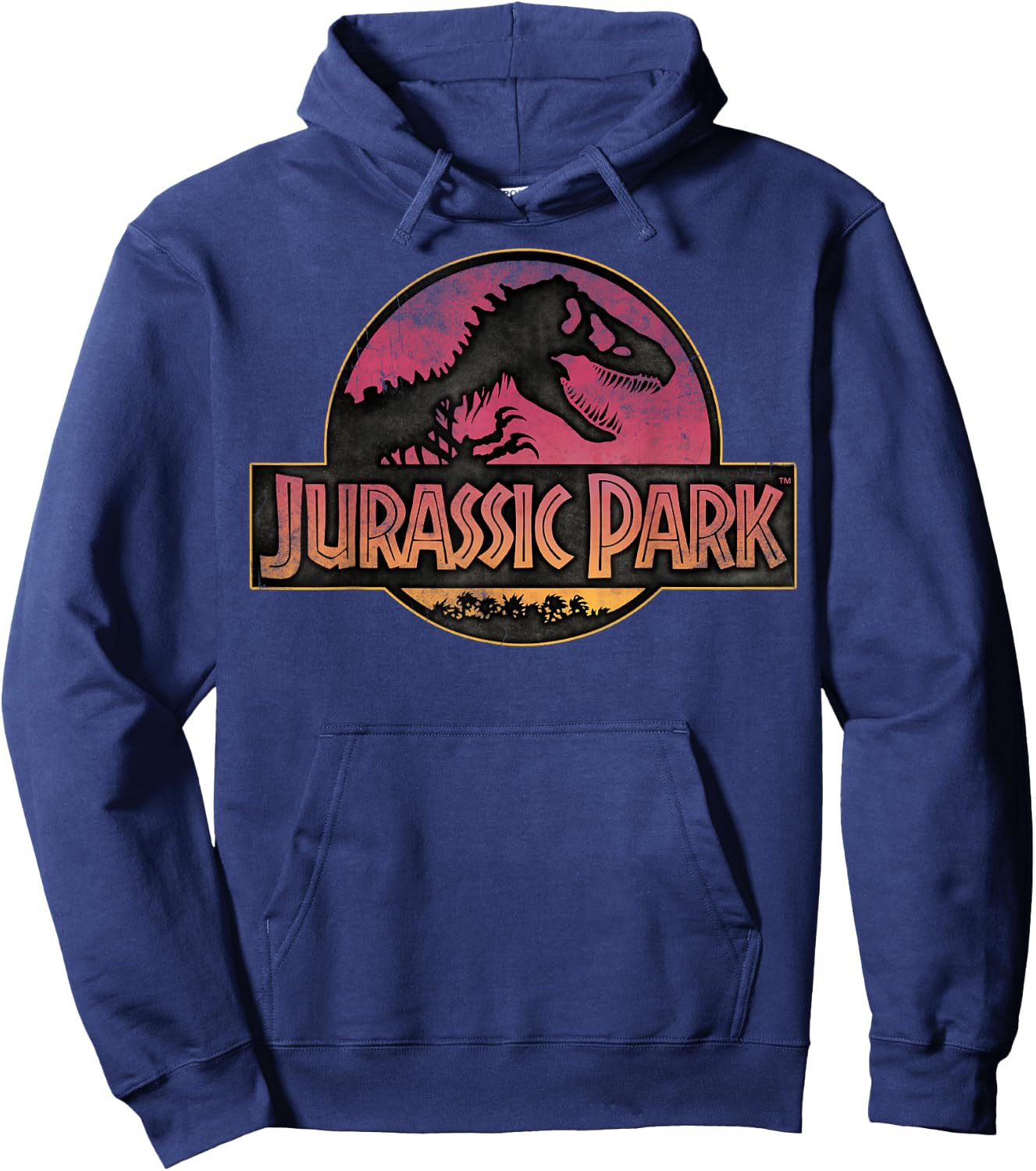 Jurassic Park Logo Gradient Sunset Hoodie - Hoodie | Navy
