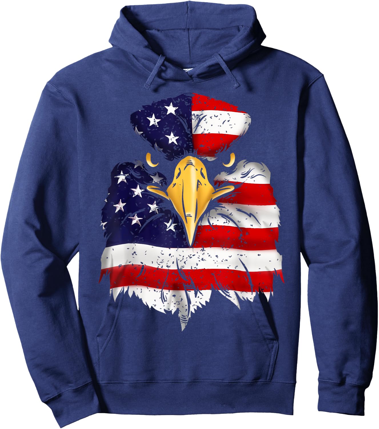 Bald Eagle 4th of July American Flag Patriotic Freedom USA Hoodie - Hoodie | Navy