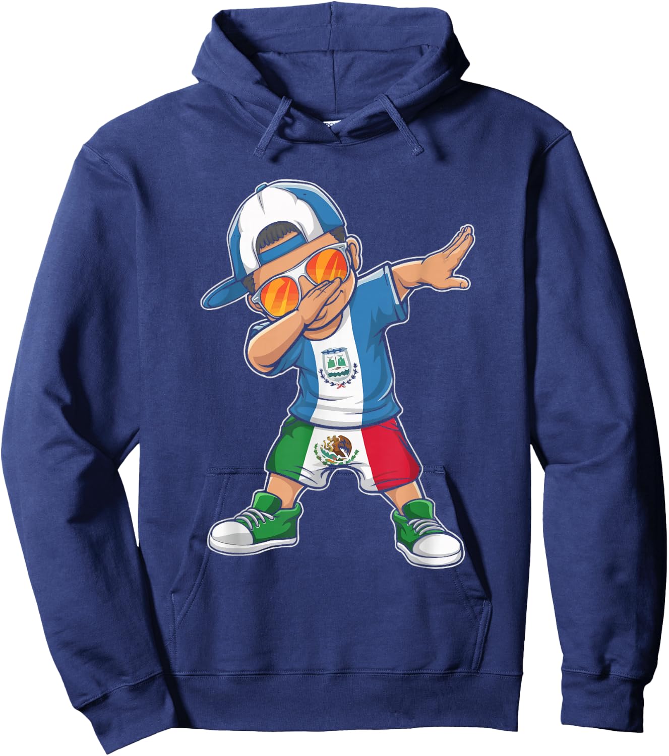 Half Mexican Half Guatemalan Guatemala Flag Mexico Hoodie - Hoodie | Navy