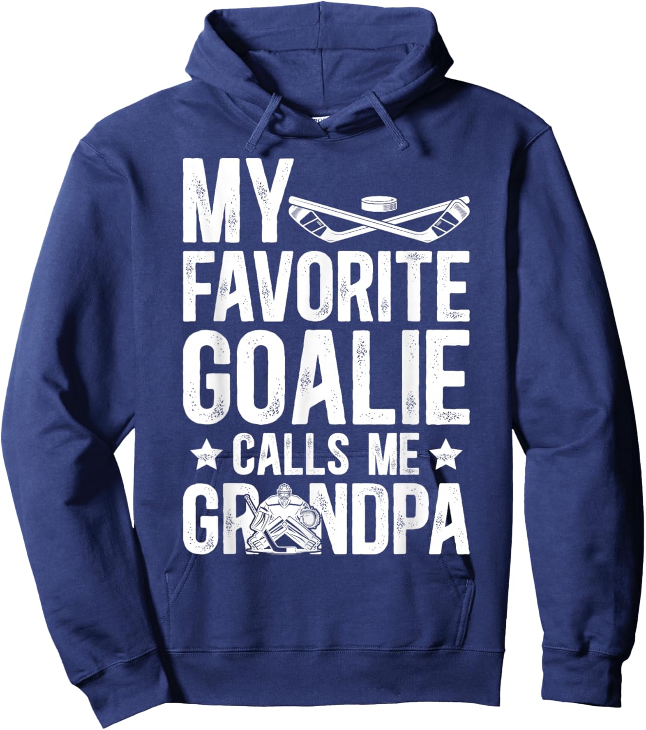 Proud Ice Hockey Goalie Grandpa Of A Hockey Keeper Grandpa Hoodie - Hoodie | Navy