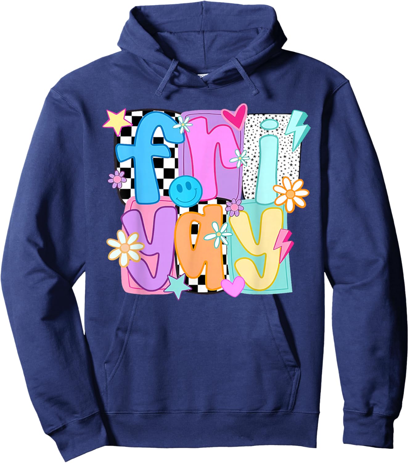 Friyay Teacher Happy First Day of School Back to School Hoodie - Hoodie | Navy