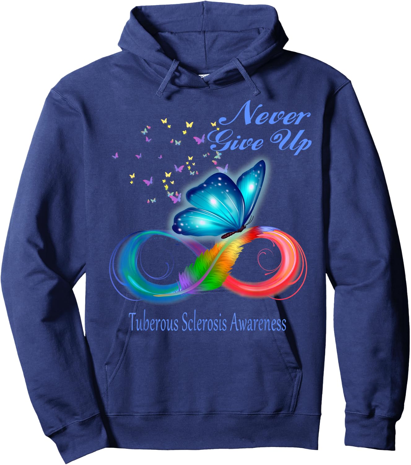 Butterfly Tuberous Sclerosis Awareness Hoodie - Hoodie | Navy