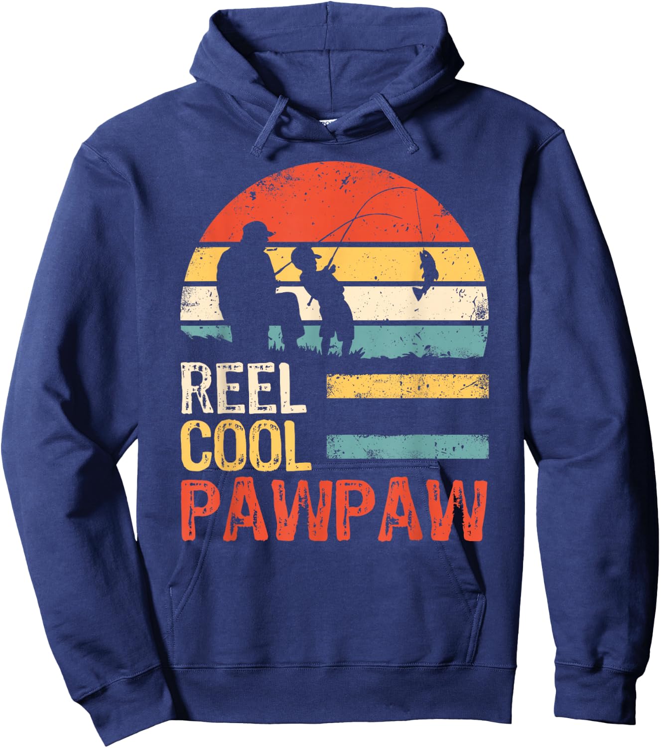 Father's Day Gifts - Fishing Reel Cool Pawpaw Hoodie - Hoodie | Navy