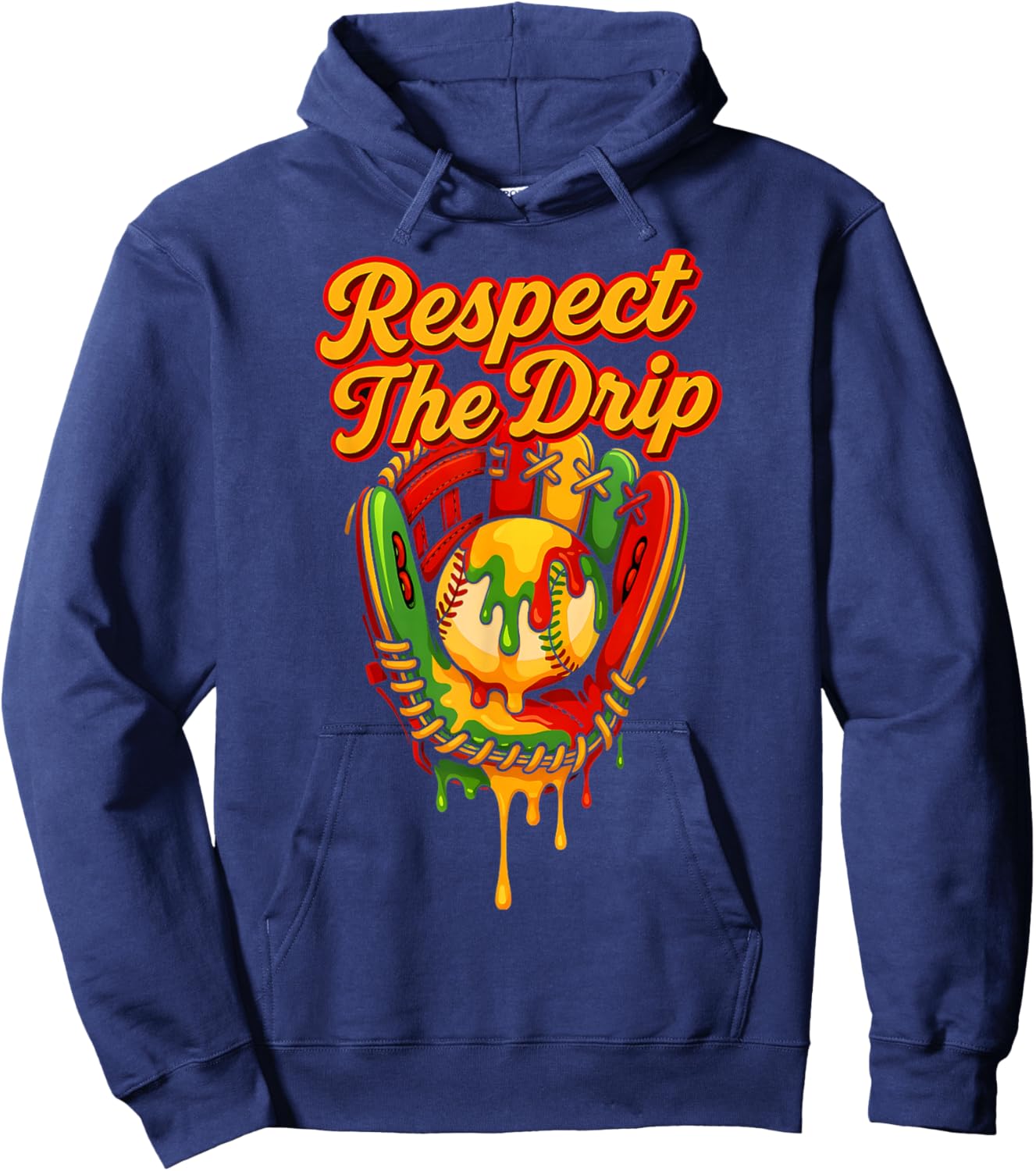 Baseball Drip Juneteenth Black Pride African American 1865 Hoodie - Hoodie | Navy
