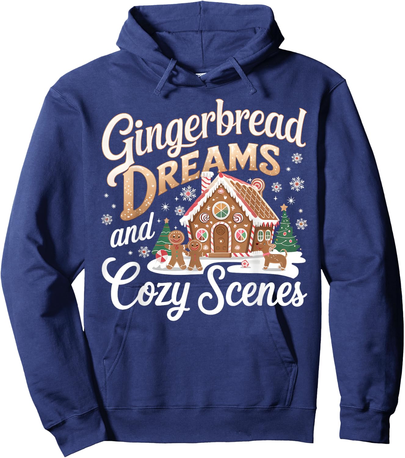 Funny Christmas Gingerbread House Cozy Winter Holiday Baking Hoodie - Hoodie | Navy