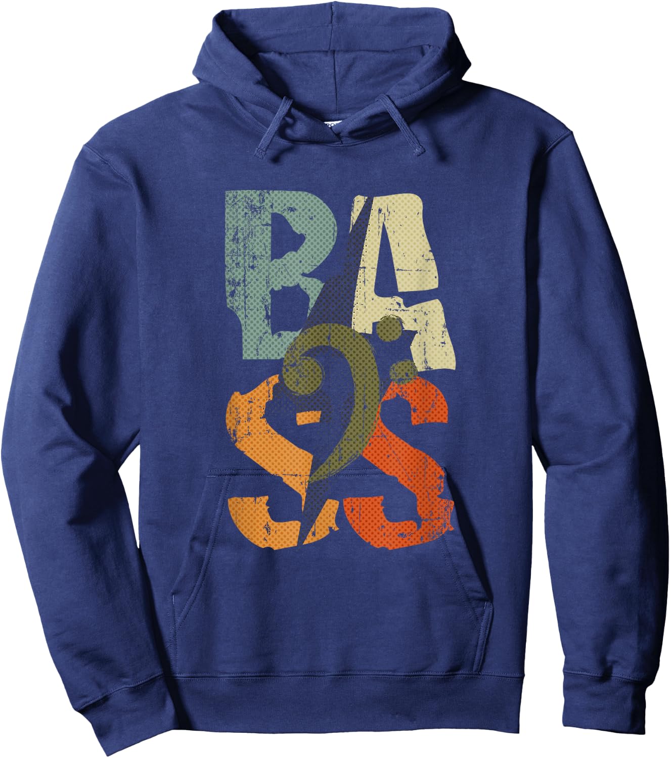 BASS Guitar Player Vintage Bass Clef for Bassist Hoodie - Hoodie | Navy