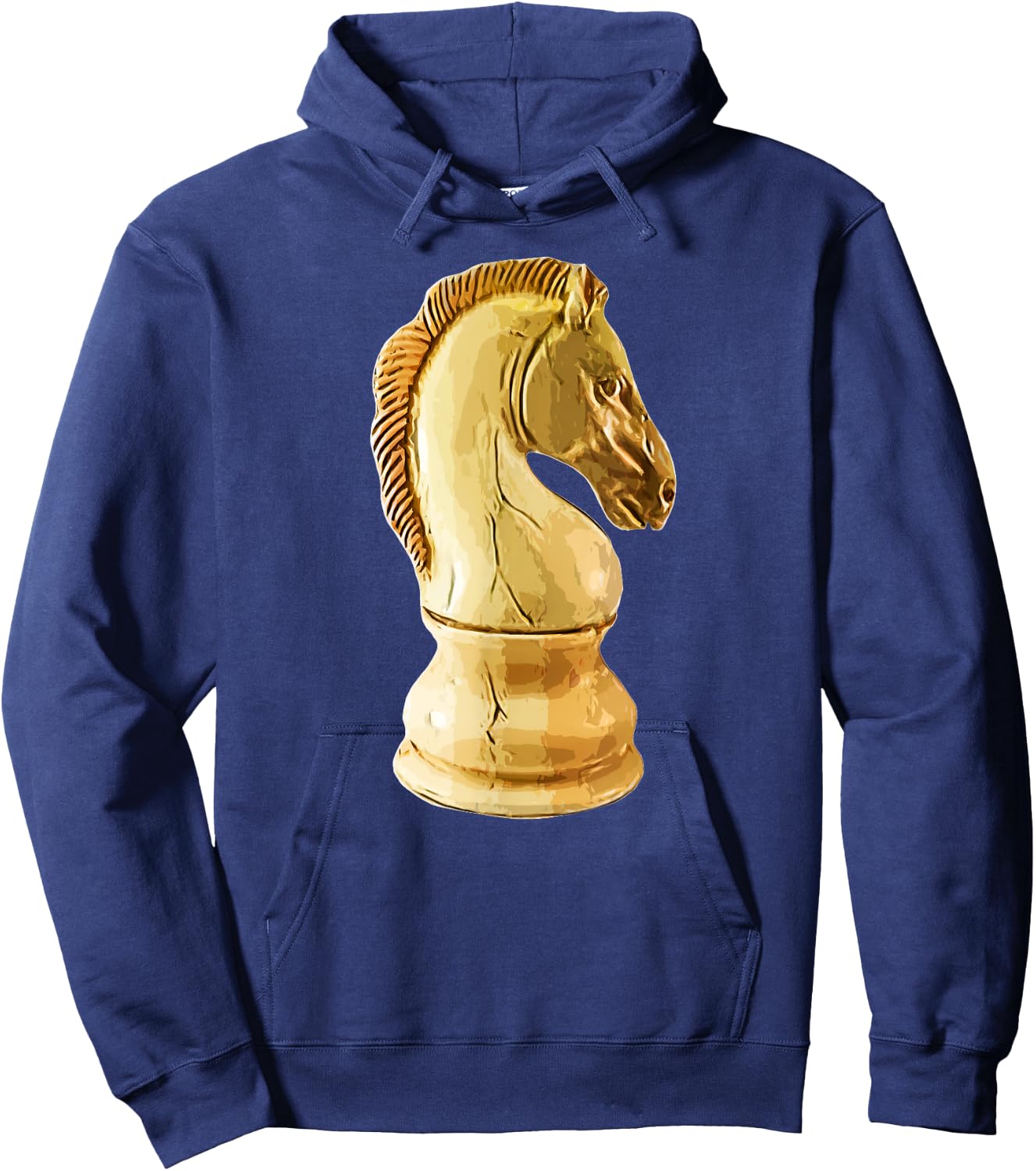 Wood Ivory Knight Chess Piece Hoodie - Hoodie | Navy