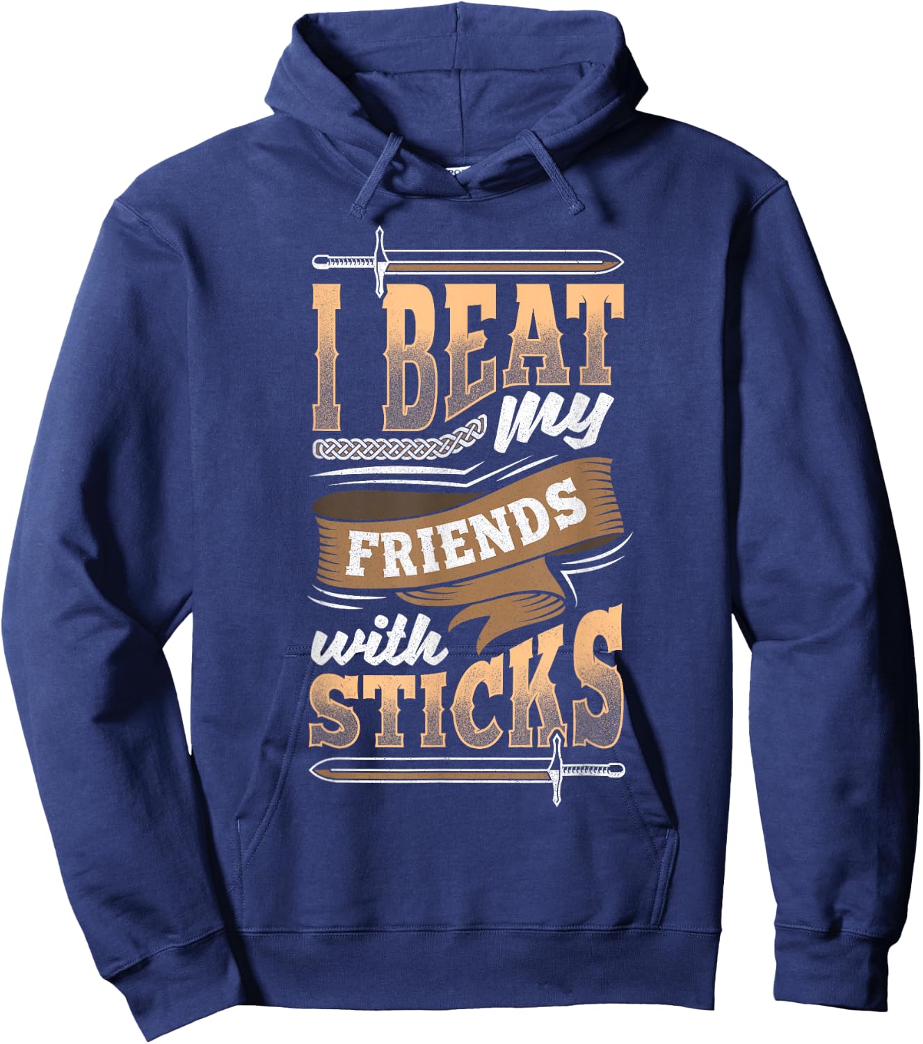 LARP Larping Larper - Beat my Friends with a Stick Hoodie - Hoodie | Navy
