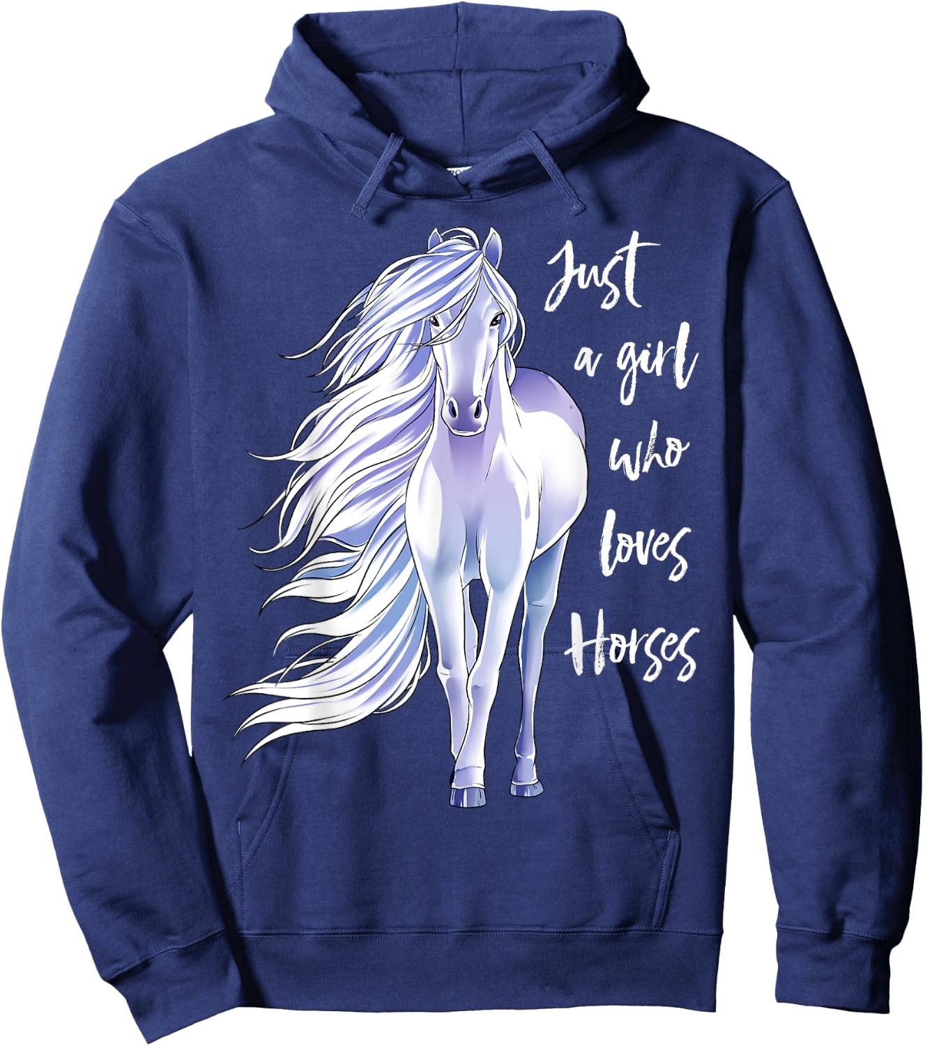 Horse Just A Girl Who Loves Horseback Riding Equestrian Farm Hoodie - Hoodie | Navy