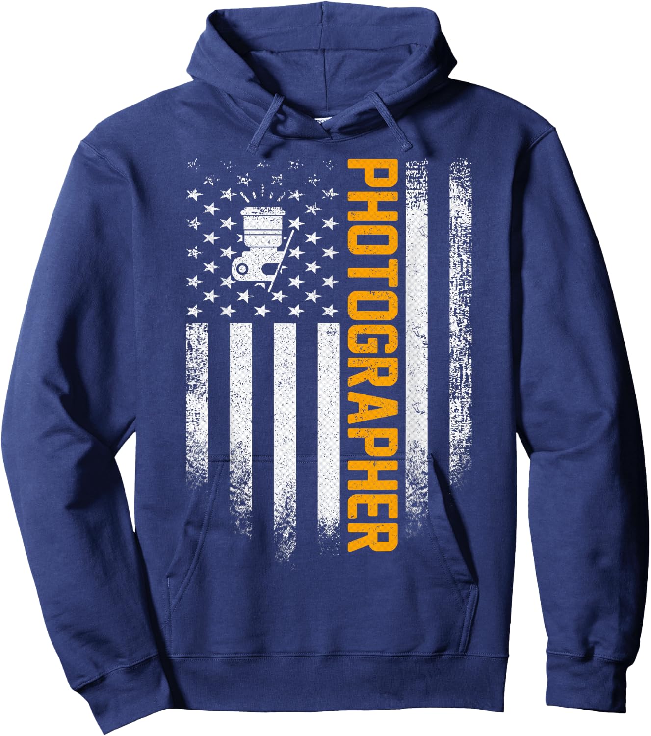 Vintage USA Photographer American Flag Photography Patriotic Hoodie - Hoodie | Navy