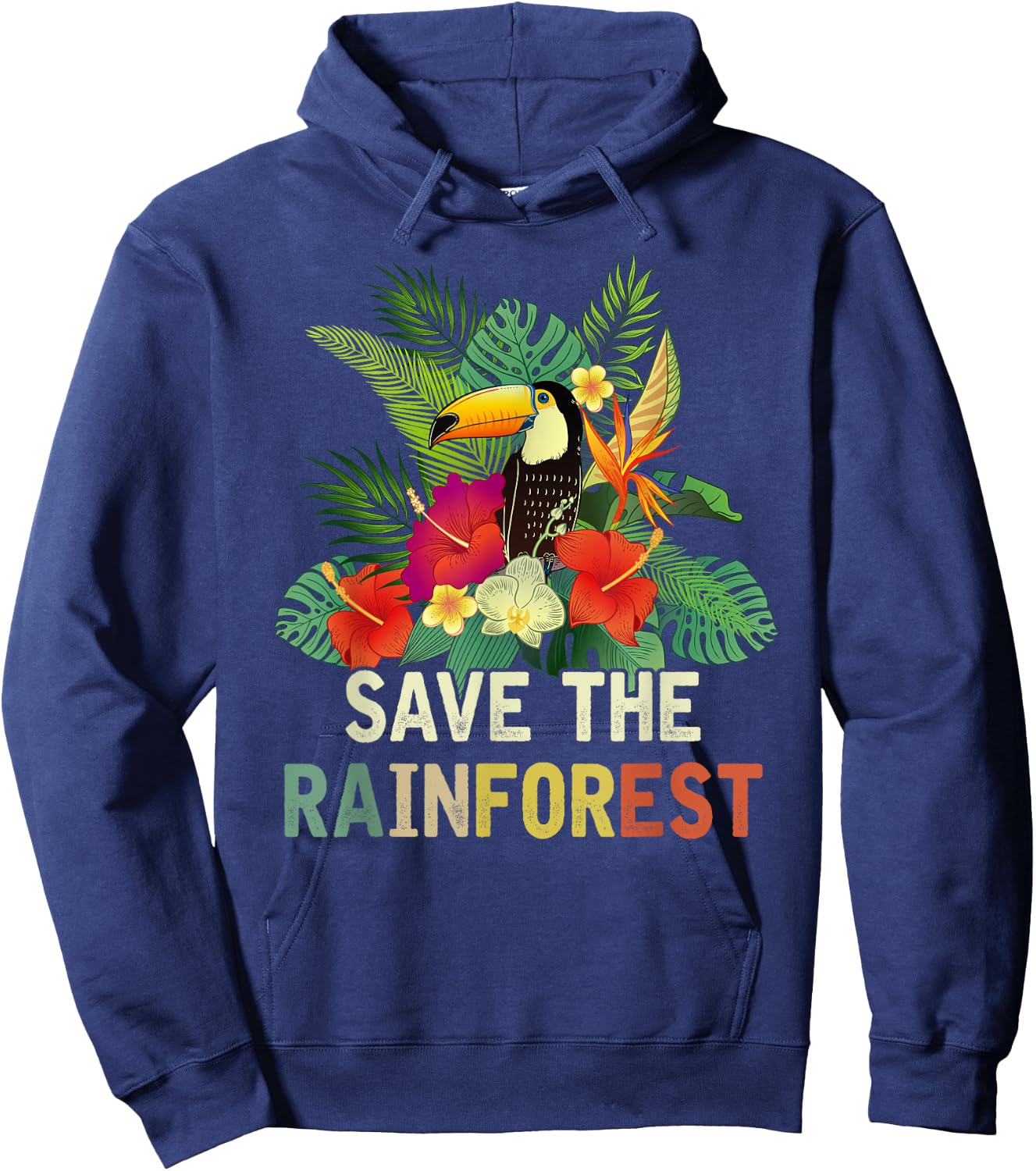 Retro Style Save The Rainforest Earth Day Gift Hoodie - Hoodie | Navy