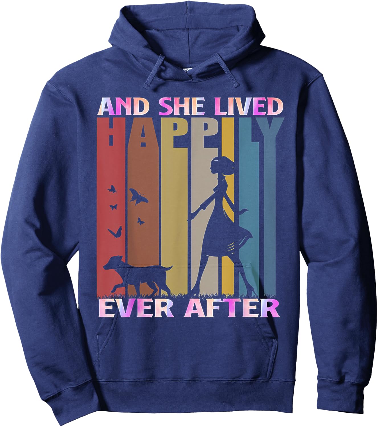 And She Lived Happily Ever After Vintage Dog Lover Gift Women Hoodie - Hoodie | Navy