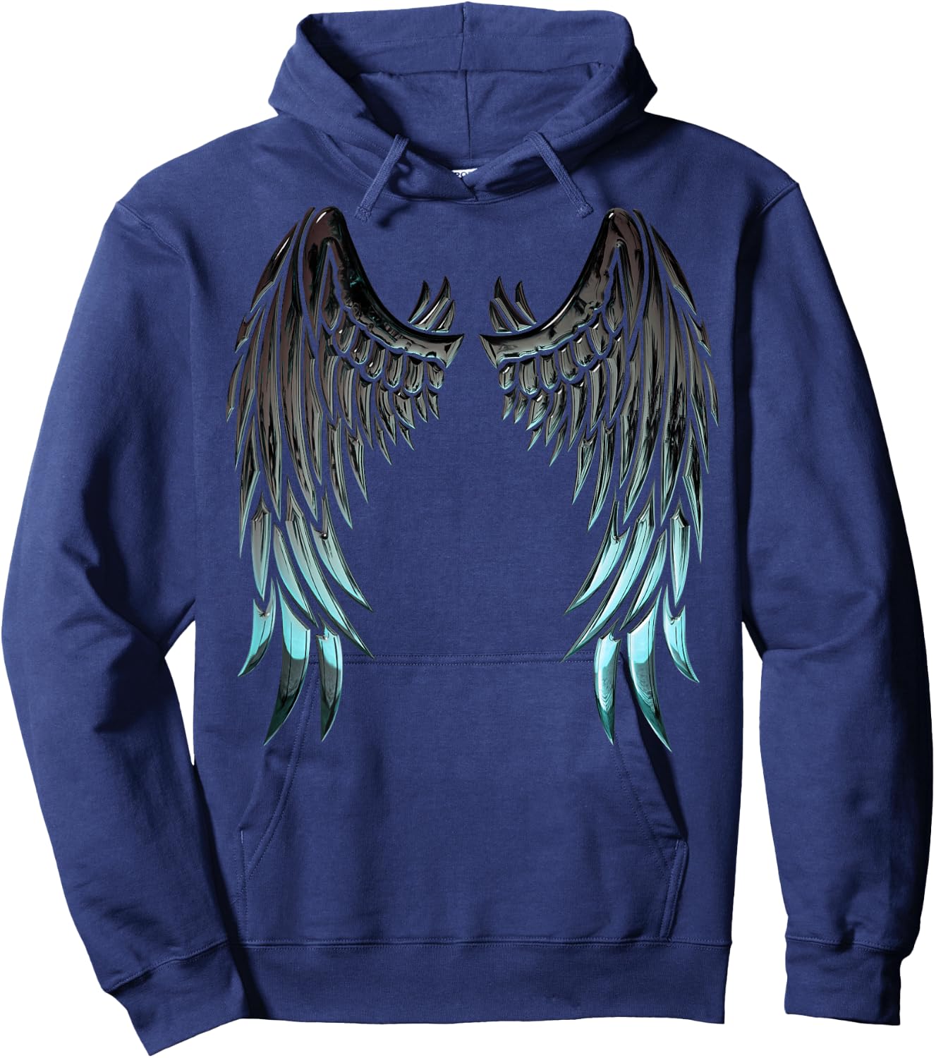 Angel Wings Back Print Hoodie - Hoodie | Navy