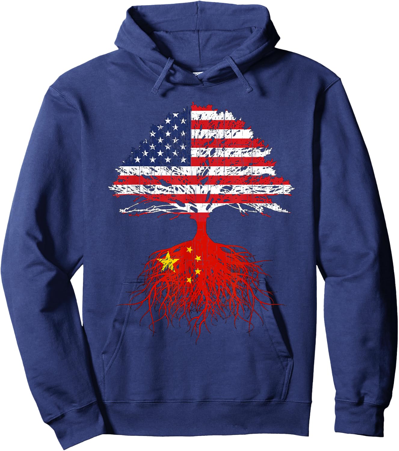 Chinese Roots American China Flag Immigrant Citizenship Gift Hoodie - Hoodie | Navy