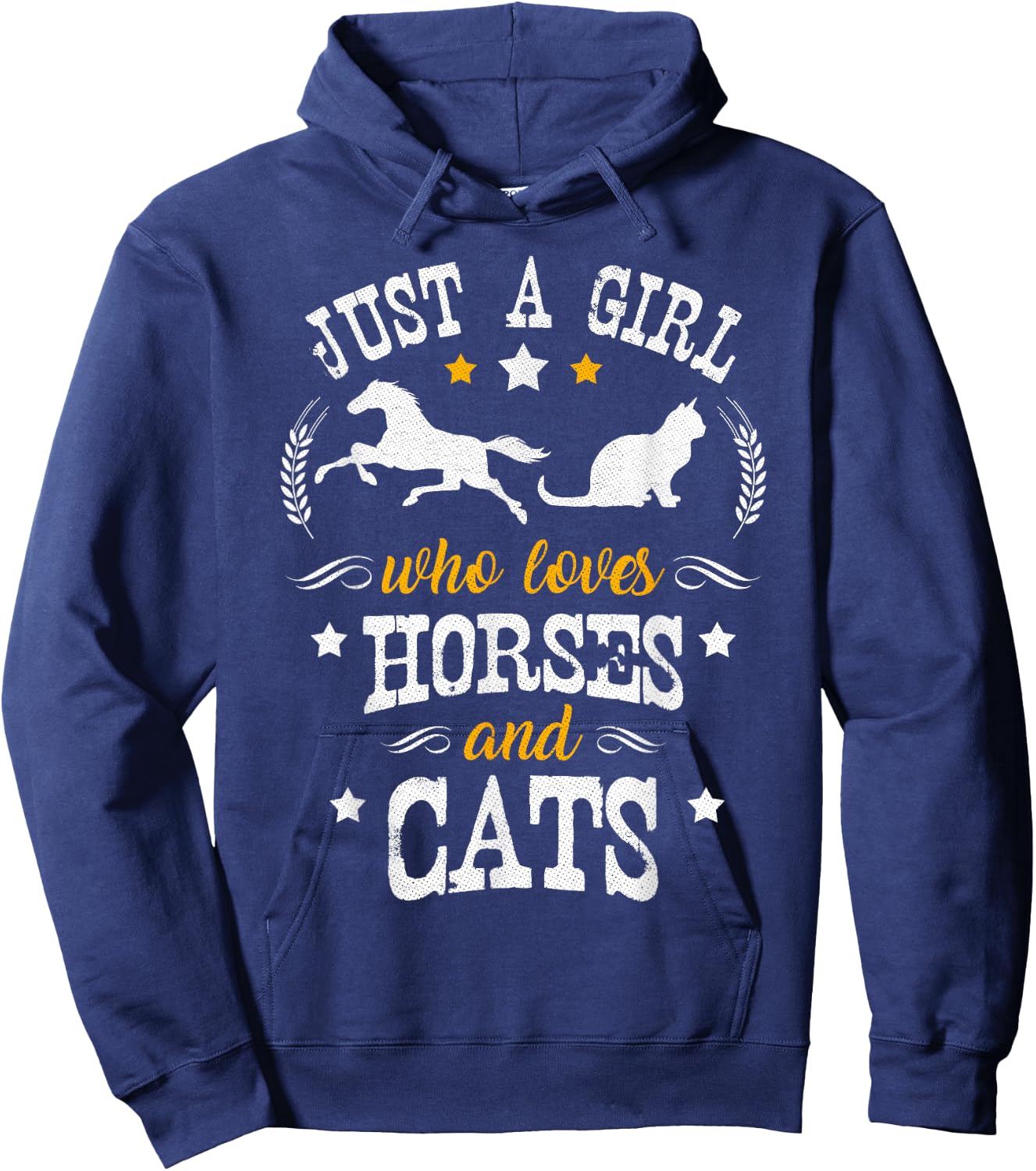Horse Lover - Just A Girl Who Loves Horses & Cats Hoodie - Hoodie | Navy