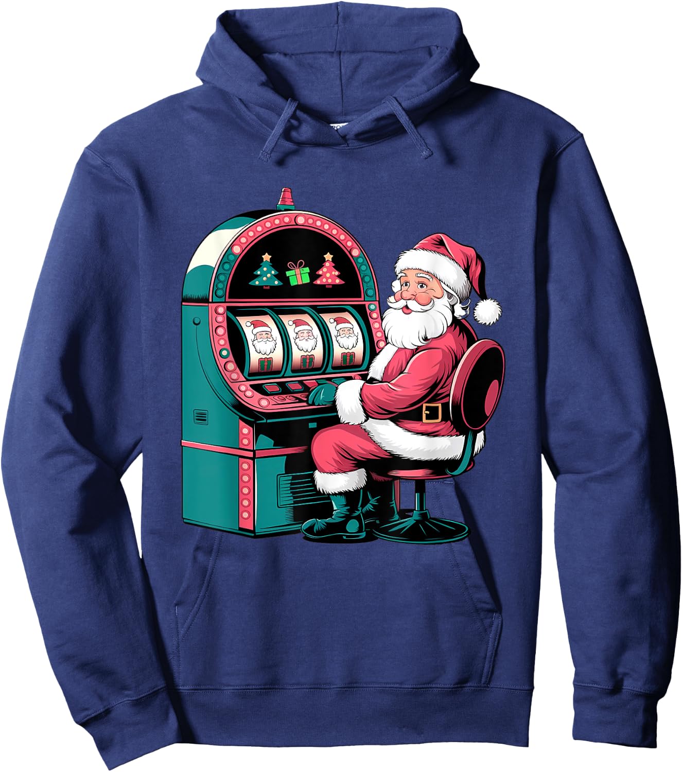 Santa Claus Slot Machine Christmas Slots Hoodie - Hoodie | Navy