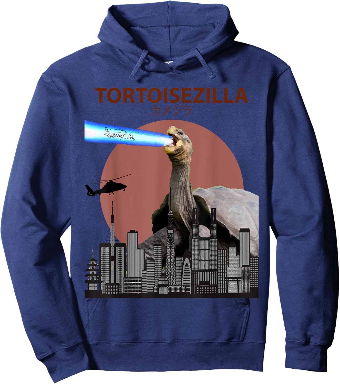 Tortoisezilla | Funny Tortoise for Turtle Lovers Hoodie - Hoodie | Navy