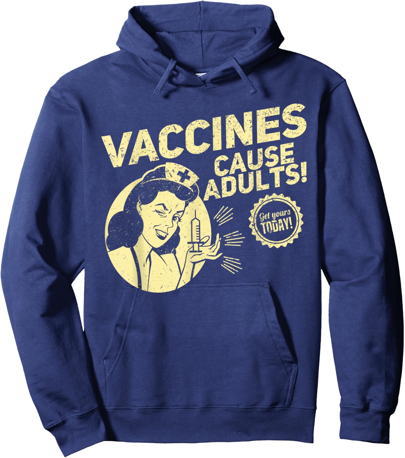Funny Pro Vaccination T Shirt Vaccines Cause Adults Shirt Hoodie - Hoodie | Navy