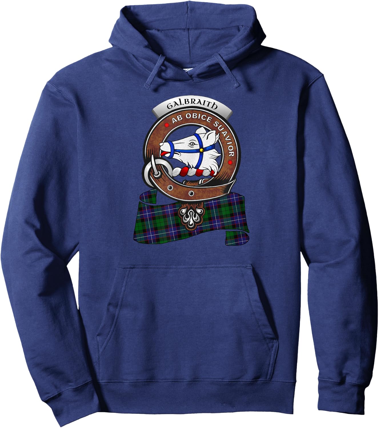 Galbraith Clan Badge &Tartan Hoodie - Hoodie | Navy
