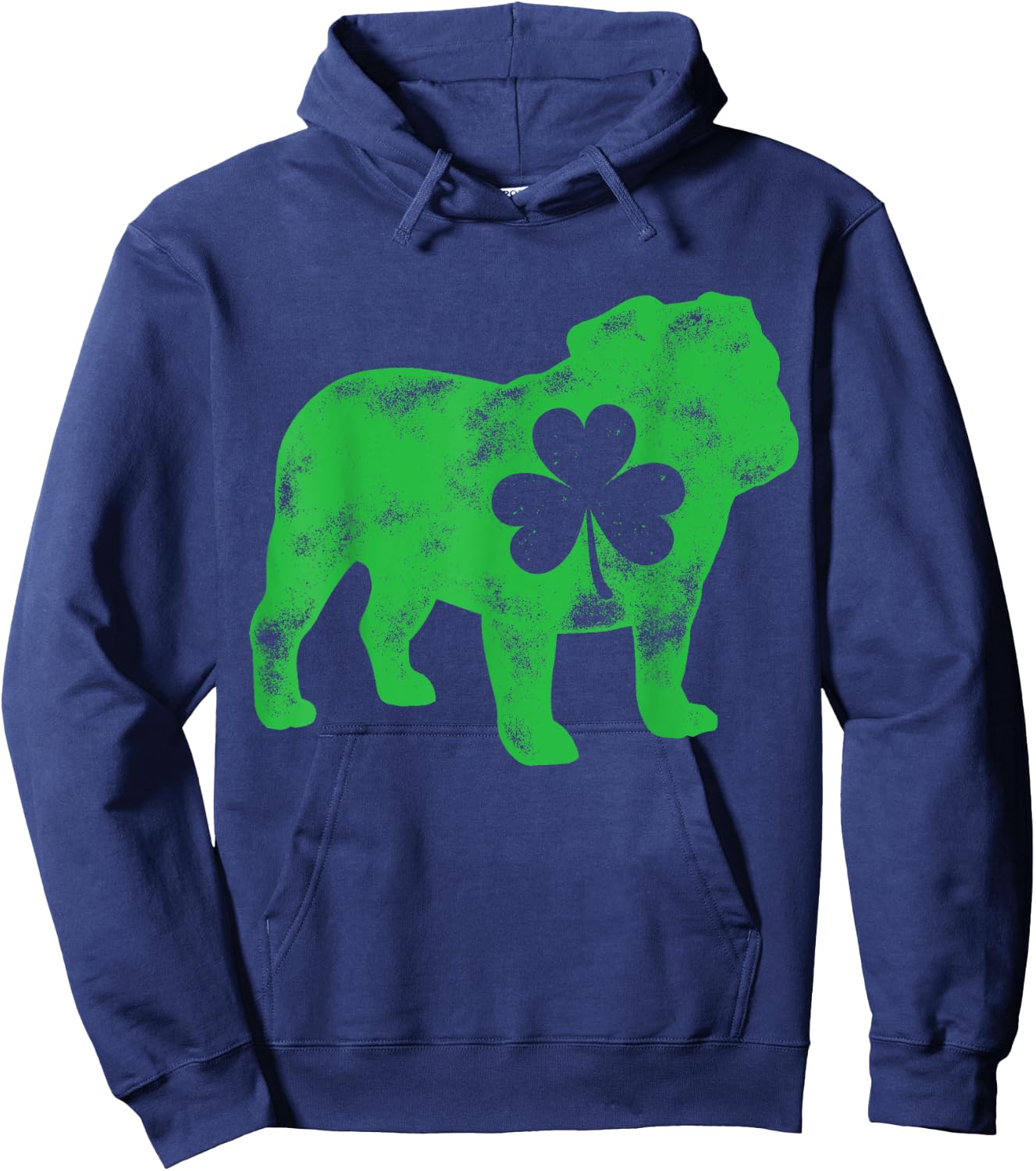 English Bulldog St Patricks Day Boys Men Dog Shamrock Puppy Hoodie - Hoodie | Navy
