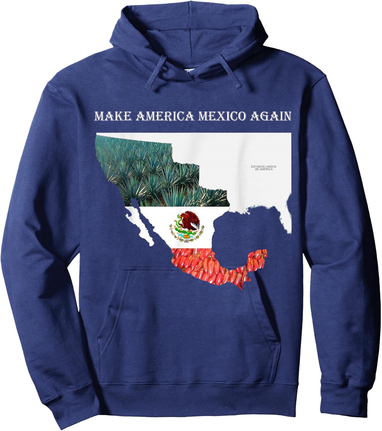 Make America Mexico Again Funny Mexican playera Mexico 2018 Hoodie - Hoodie | Navy