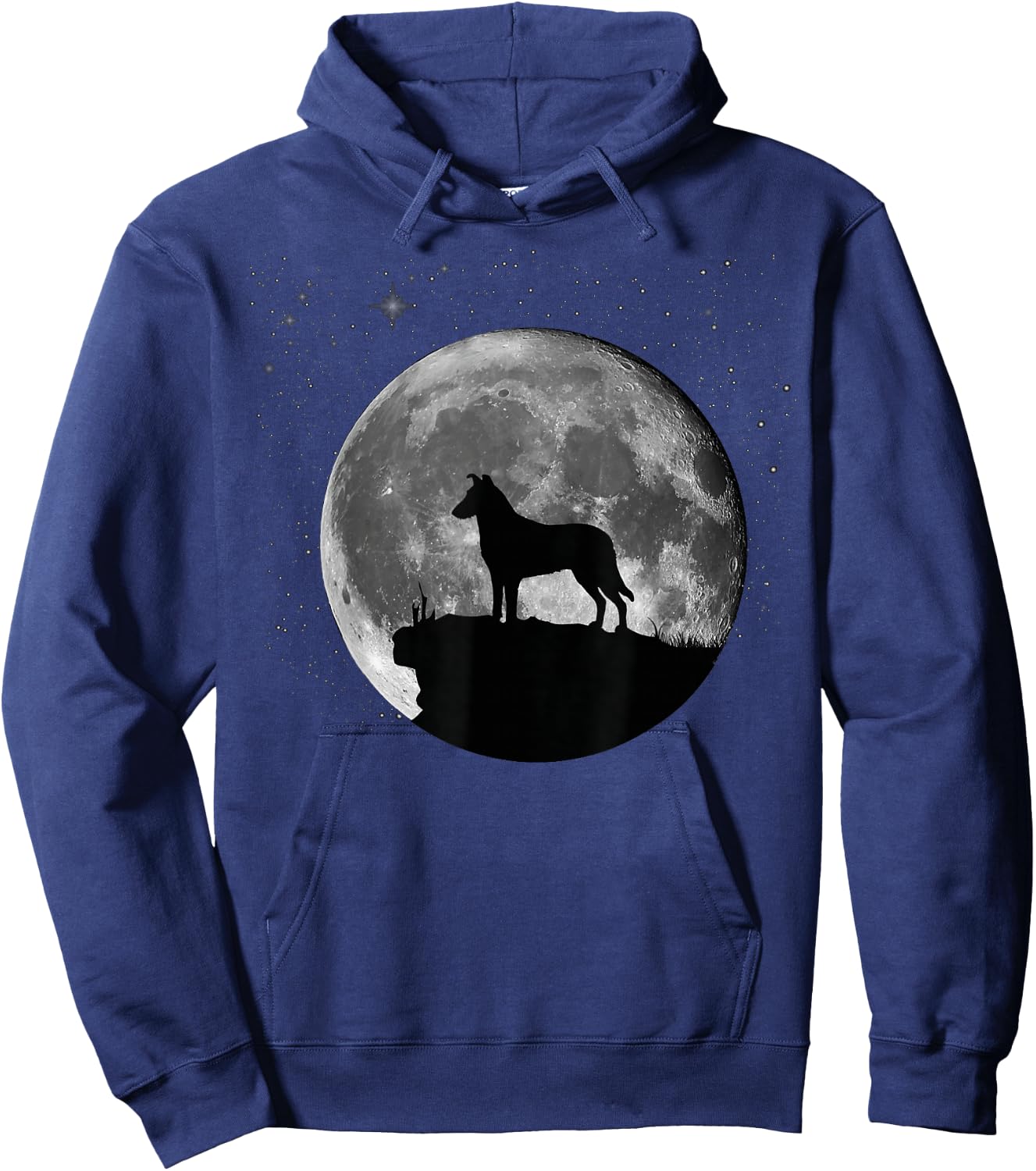 Smooth Collie Dog Moon Hoodie - Hoodie | Navy