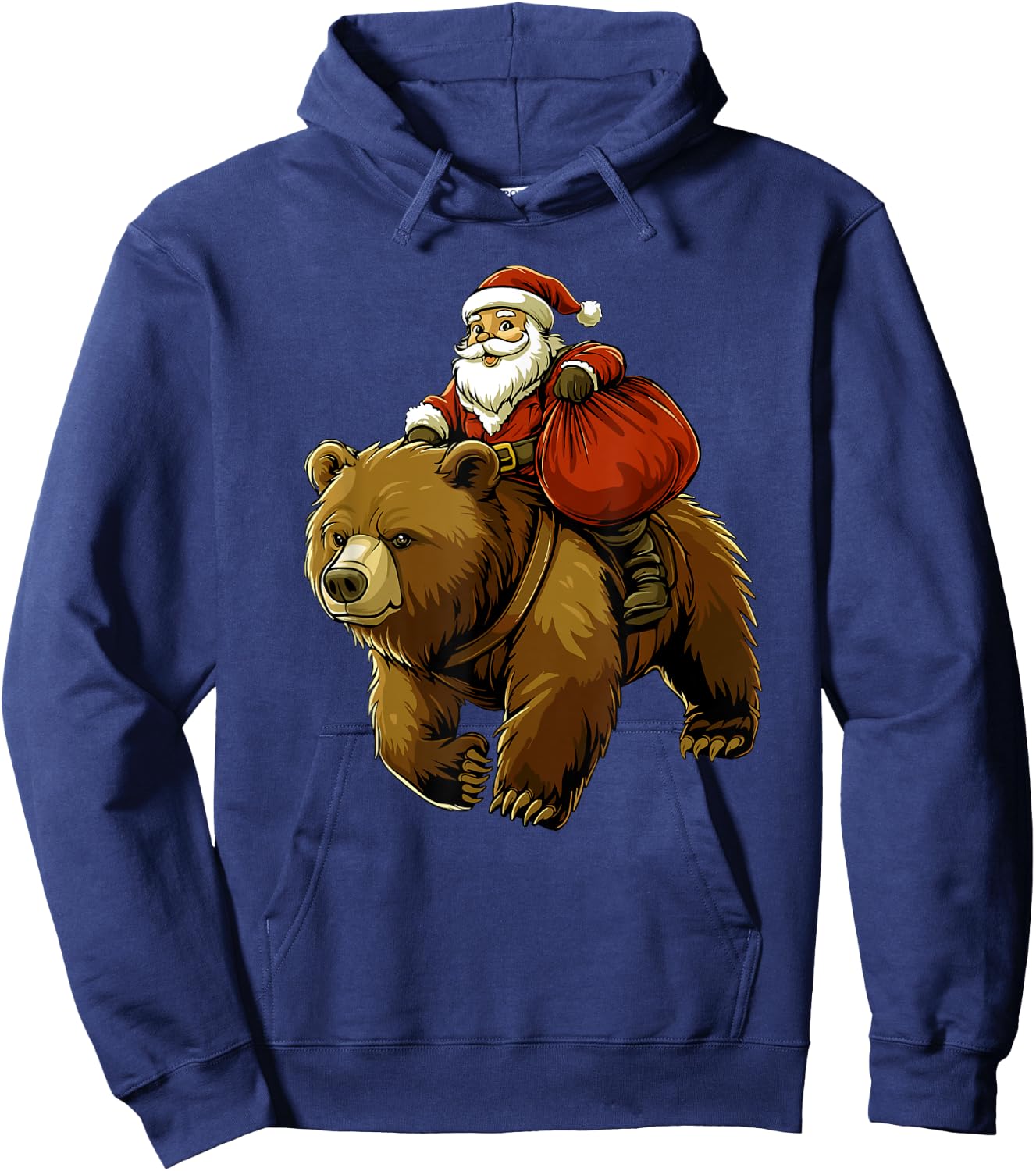 Funny Santa Bear Christmas Kids Boys Men Xmas Hoodie - Hoodie | Navy