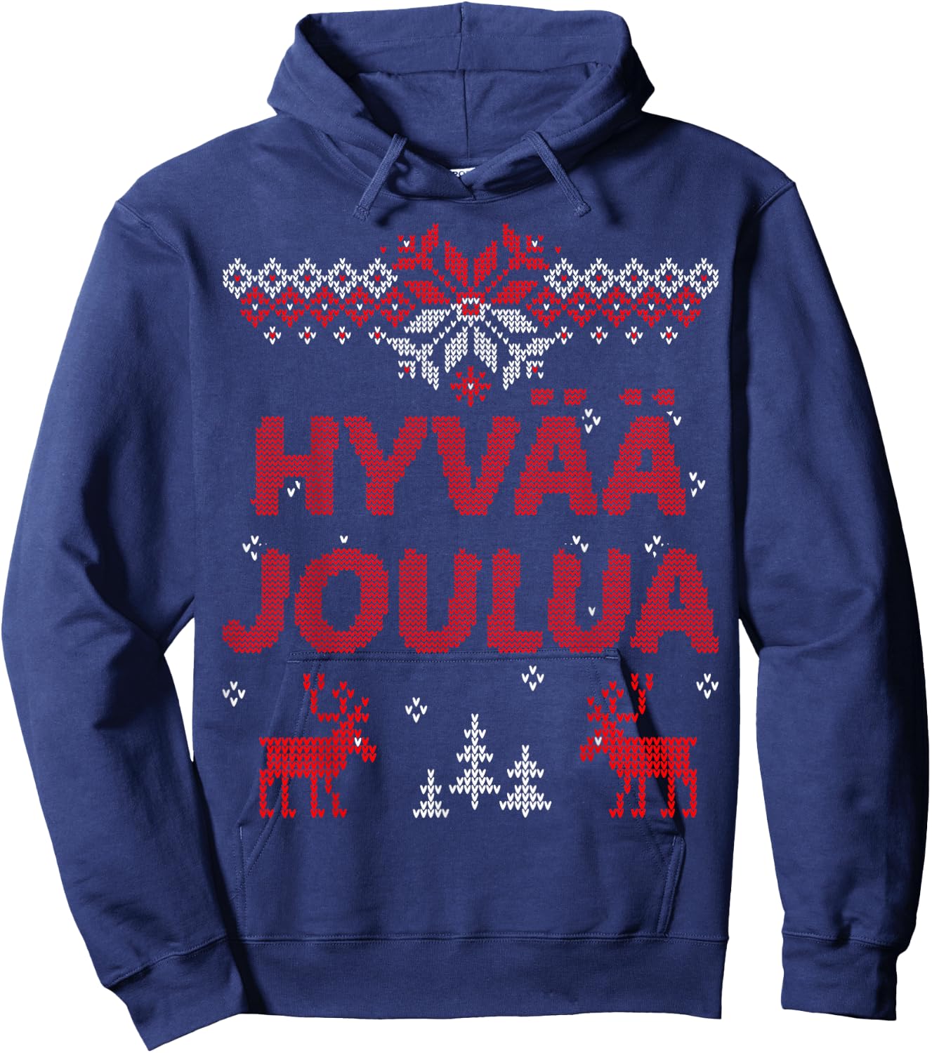 Hyvaa Joulua Finnish Merry Christmas Gift Hoodie - Hoodie | Navy