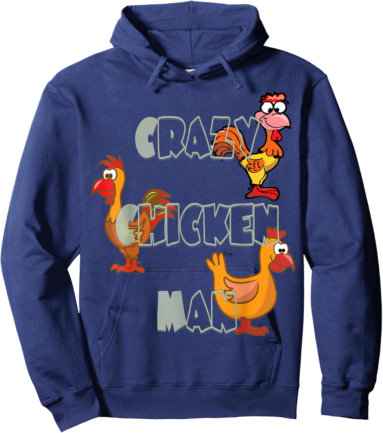 Crazy Chicken Man Hoodie - Hoodie | Navy