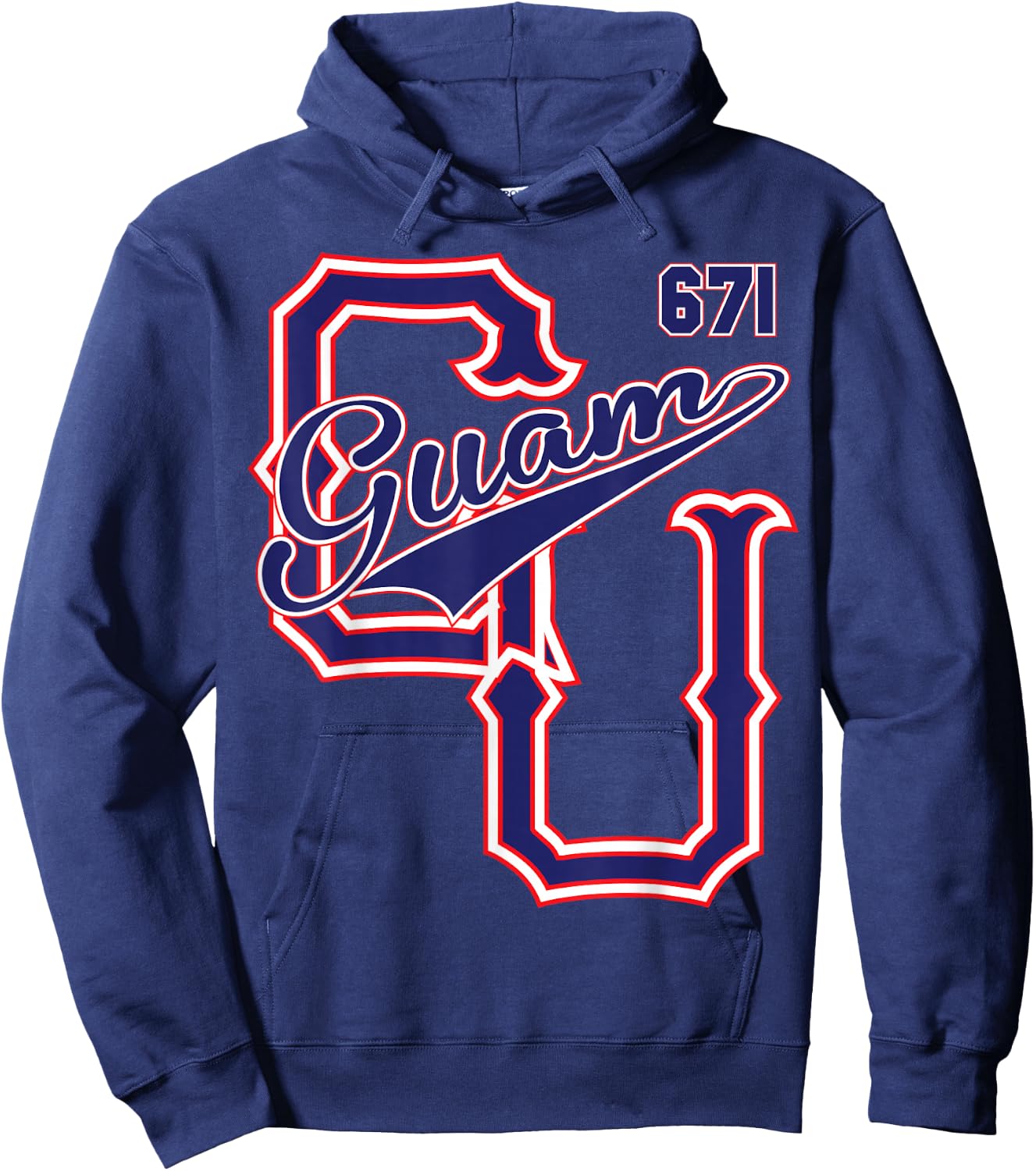 Guam 671 Baseball style Chamorro Guamanian shirts Hoodie - Hoodie | Navy
