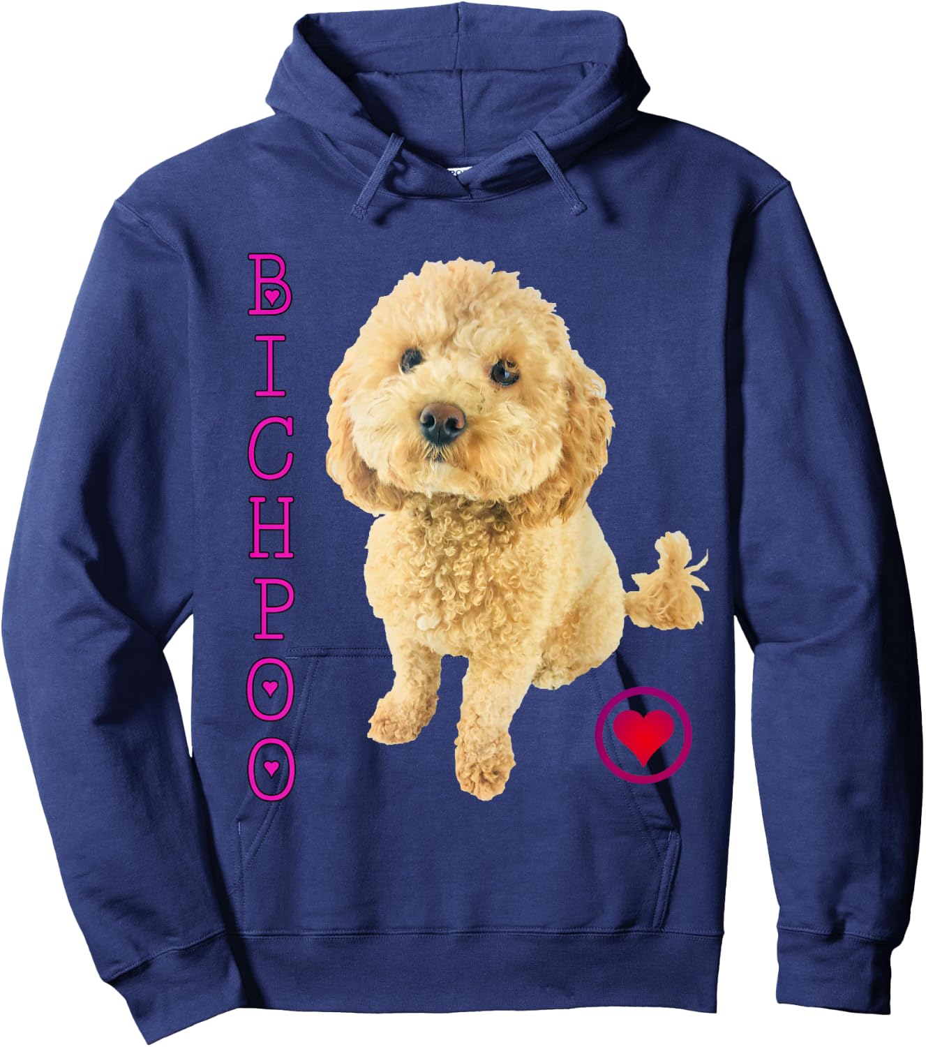 Bichpoo Puppy Dog Poodle cross Noodle Super cute Boodle Men Women Girls Kids Hoodie - Hoodie | Navy