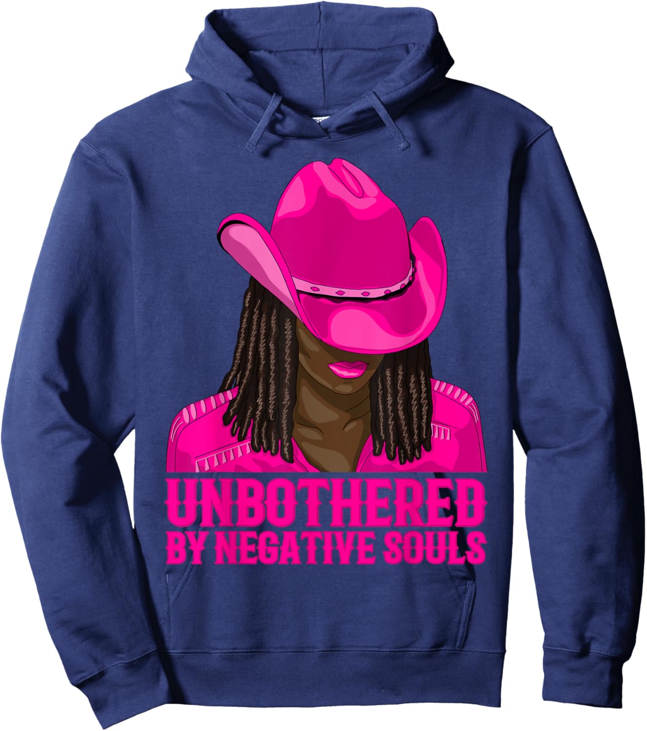 Unbothered By Negative Souls Western Cowgirl Black Women Hoodie - Hoodie | Navy