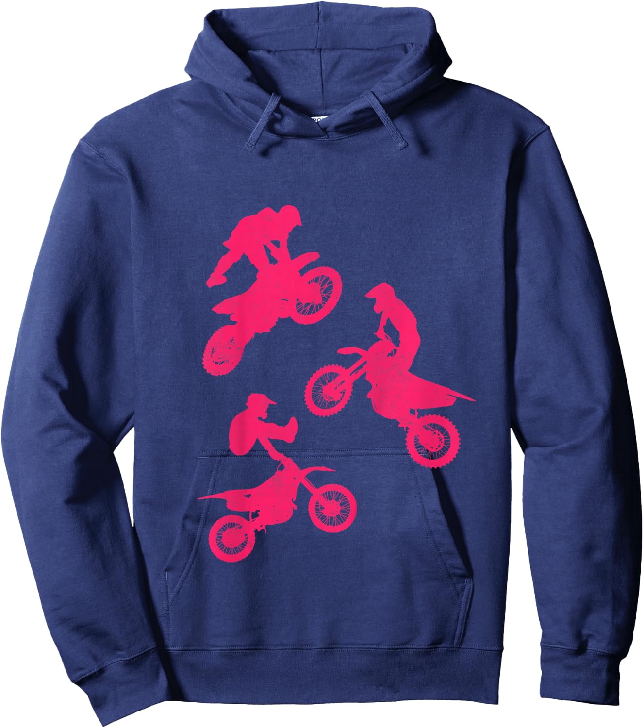Kids Dirt Bike Shirt for Girls & Toddler Gift Motocross Pink Hoodie - Hoodie | Navy