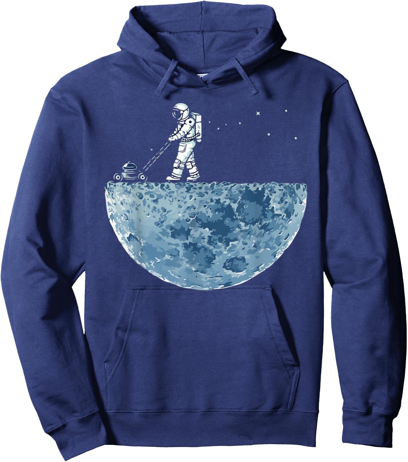 Astronaut Mowing the Moon Lawn Hoodie - Hoodie | Navy