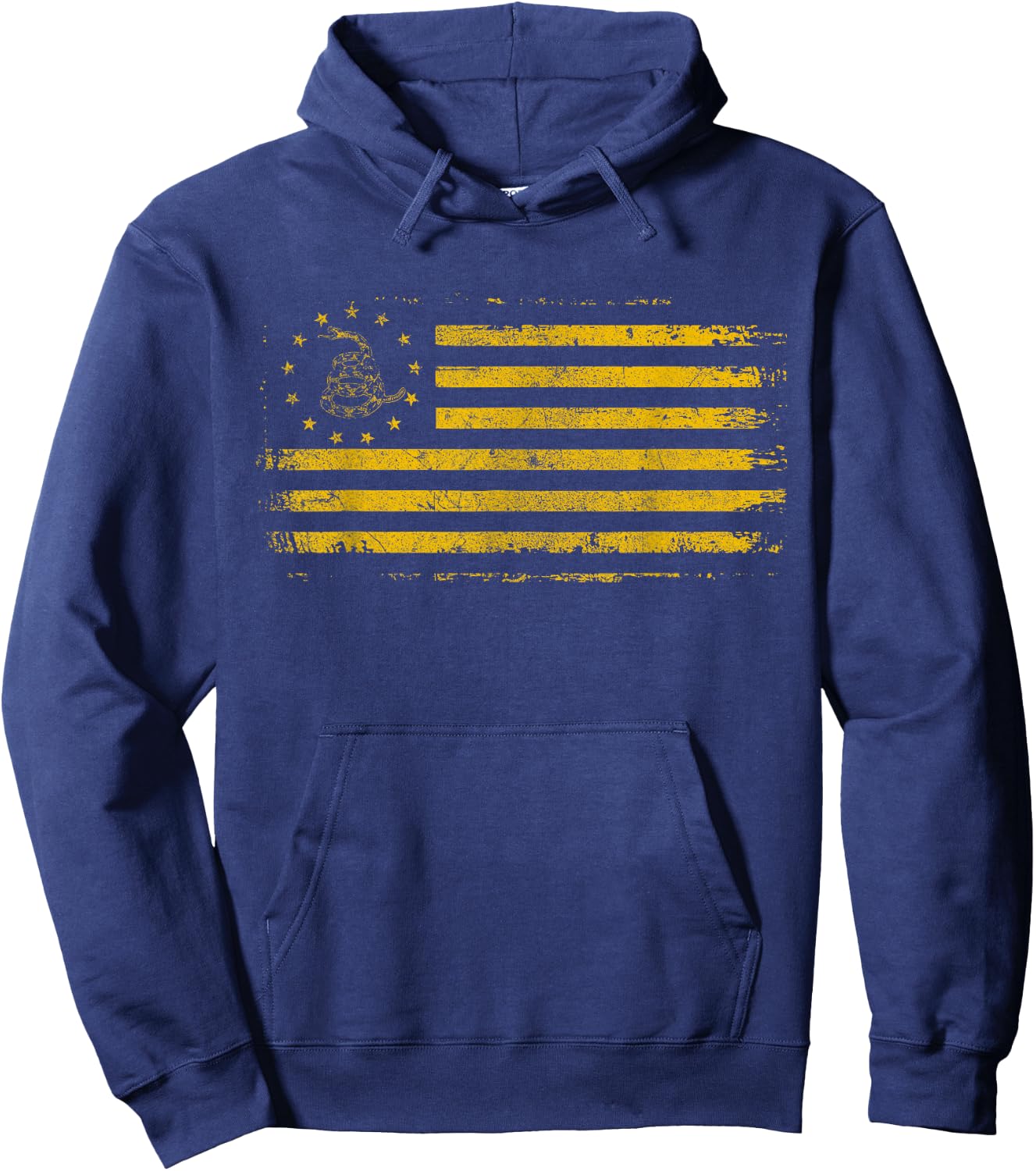 Gadsden & Betsy Ross Flag - 13 Colonies - Snake Yellow Hoodie - Hoodie | Navy