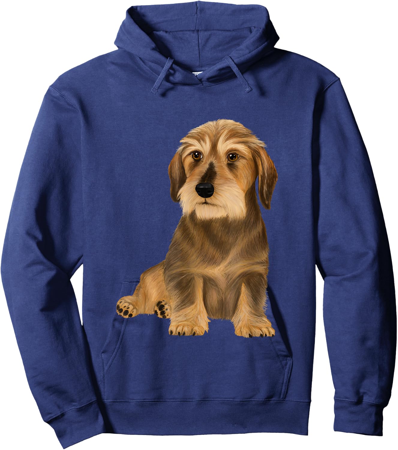 Wirehaired Dachshund sitting dog Hoodie - Hoodie | Navy