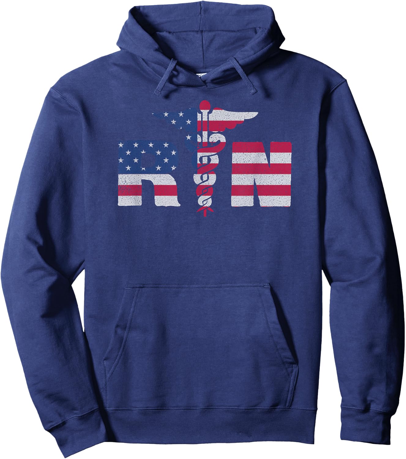 Nurse Appreciation Gift Shirt RN American Flag July 4th Hoodie - Hoodie | Navy