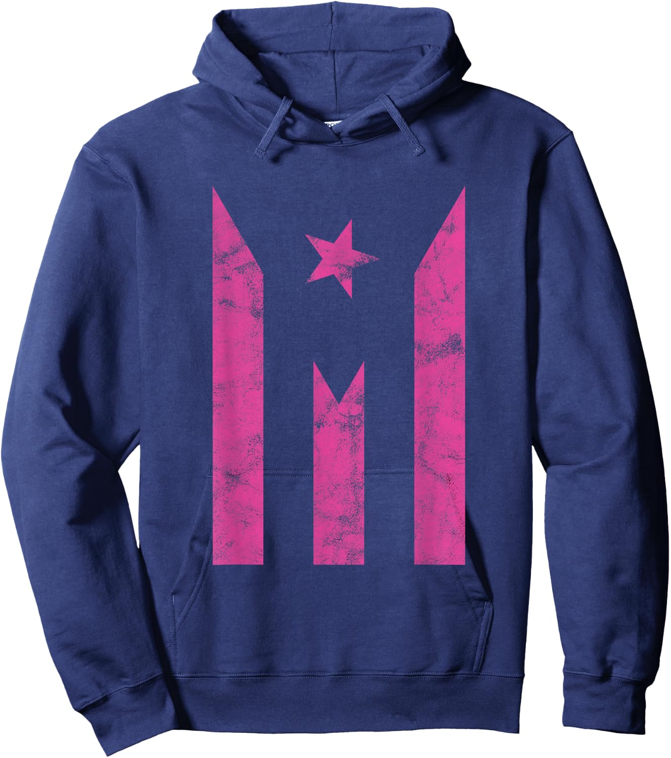 Boricua Puerto Rico Strong Puerto Rican Flag - Pink Hoodie - Hoodie | Navy
