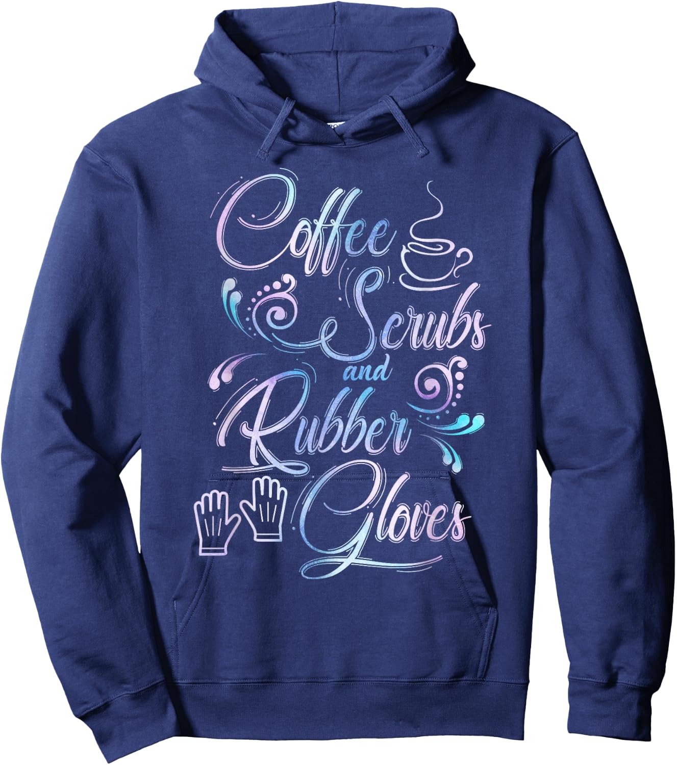 Coffee Scrubs & Rubber Gloves for medical profession Hoodie - Hoodie | Navy