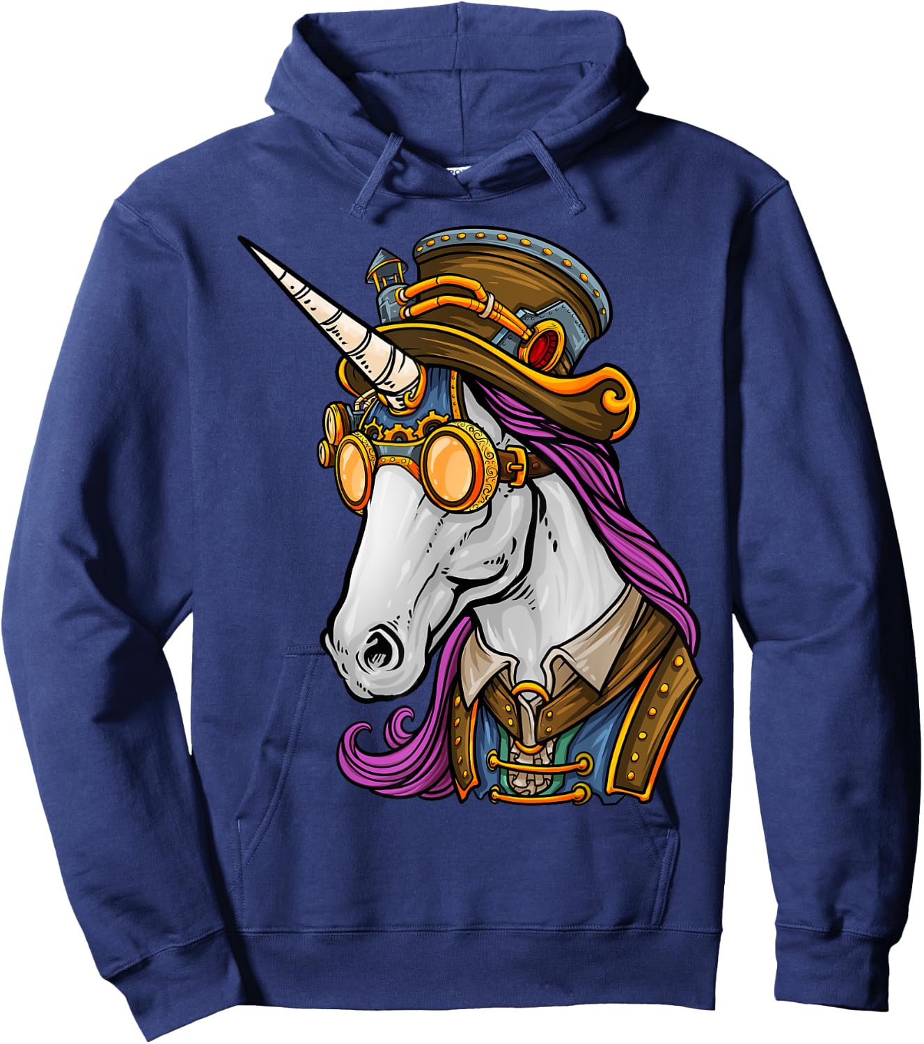 Steampunk Gothic Unicorn Mechanical Animal Unicorn Lover Hoodie - Hoodie | Navy