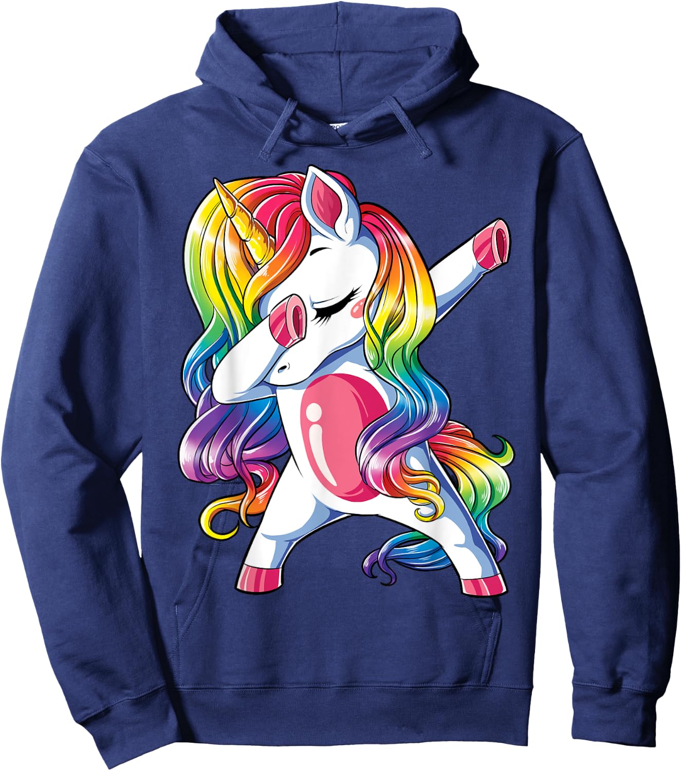 Dabbing Unicorn T Shirt Girls Kids Women Rainbow Unicorns Hoodie - Hoodie | Navy