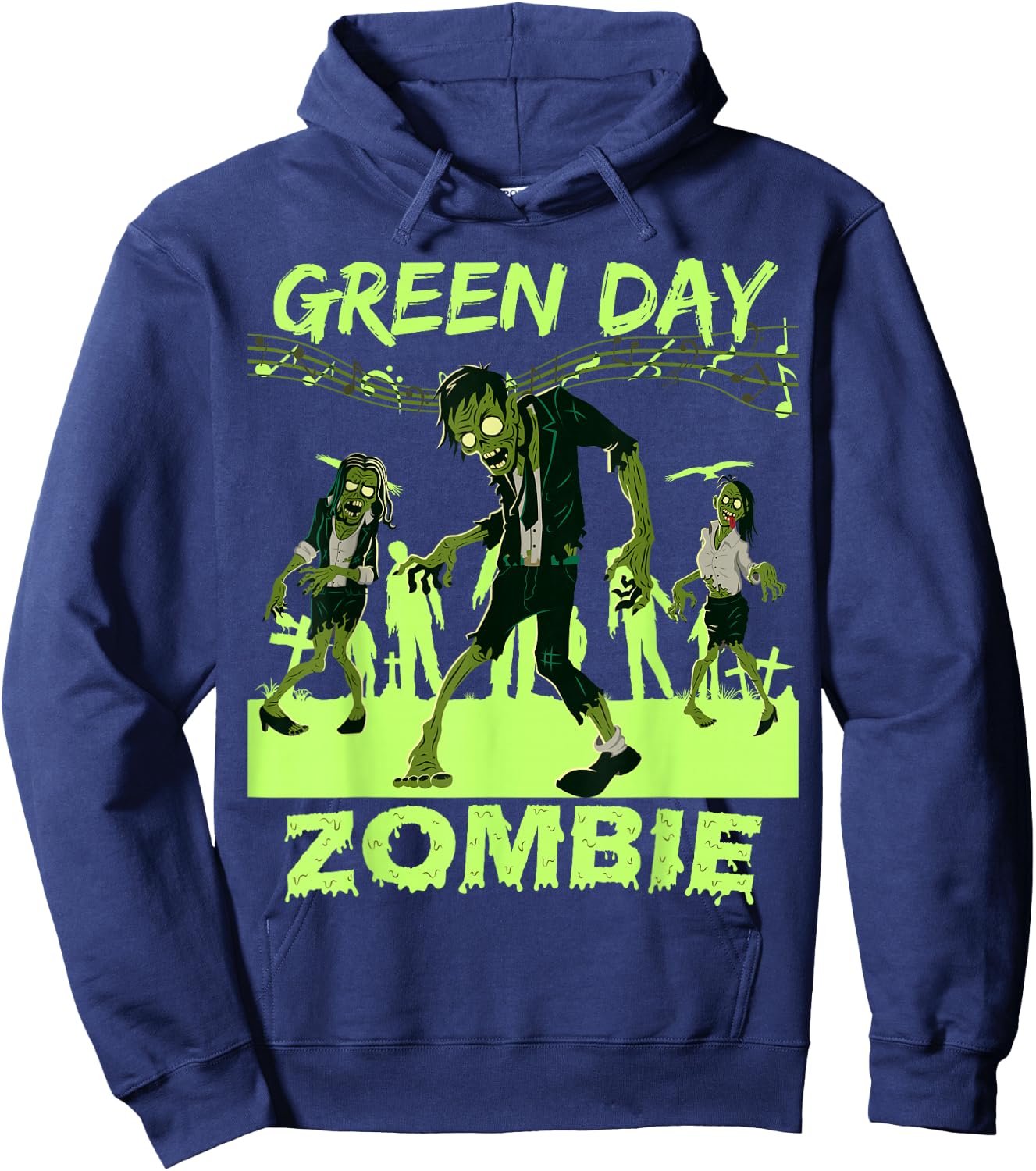 Funny Green Day Billie Joe Zombie Hoodie - Hoodie | Navy