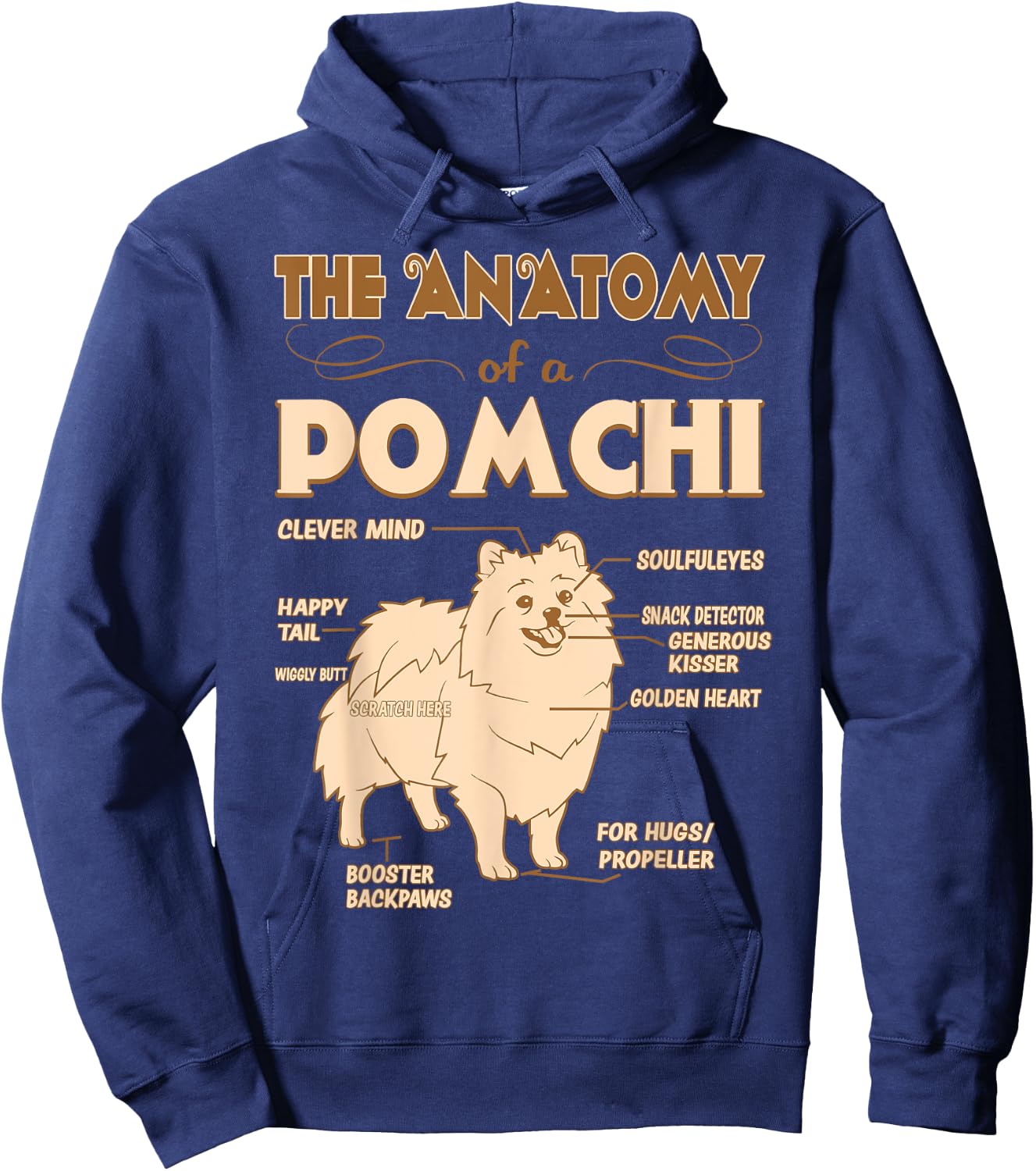 The Anatomy Of Pomchi Pet Lovers Gift Hoodie - Hoodie | Navy