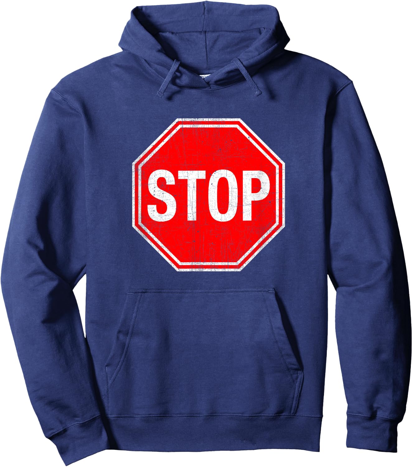 Stop Sign T Shirt Hoodie - Hoodie | Navy