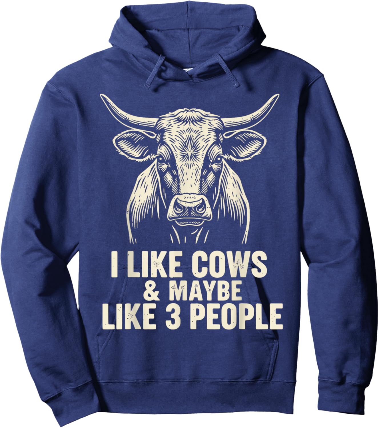I Like Cows and Maybe Like 3 People Farm Farmer Vintage Hoodie - Hoodie | Navy