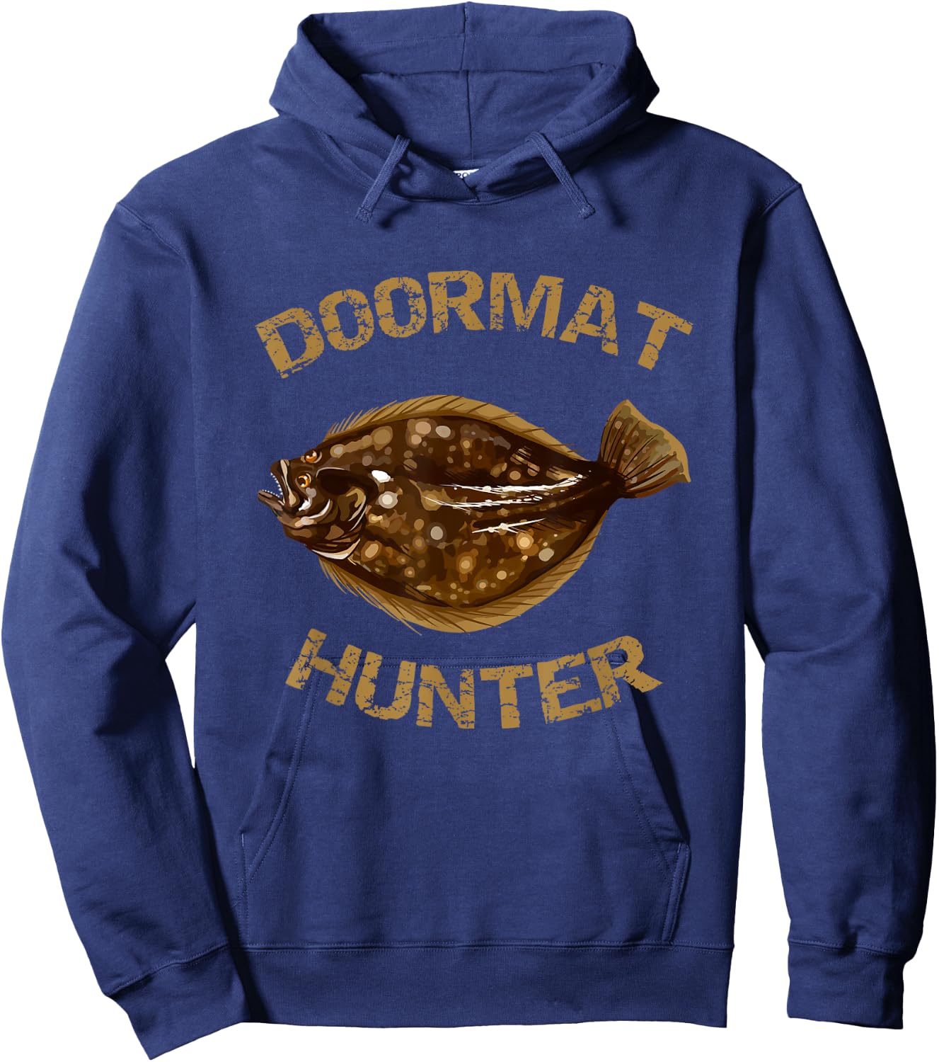 Doormat Hunter | Summer Flounder Fishing Hoodie - Hoodie | Navy